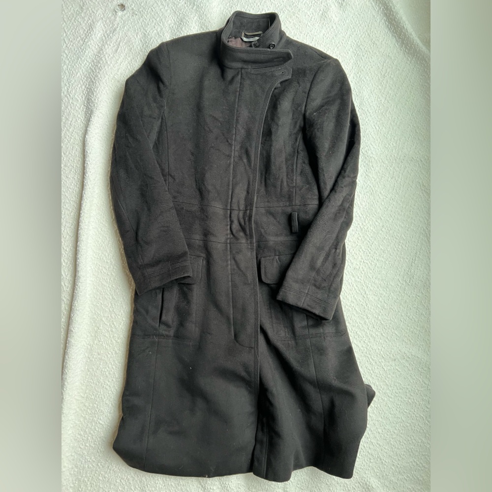 SPORTMAX Max Mara Italian Wool & Cashmere Longline Zip Coat - Brown